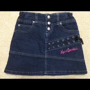 Harley Davison Girls/Toddler jean skirt Sz 6.